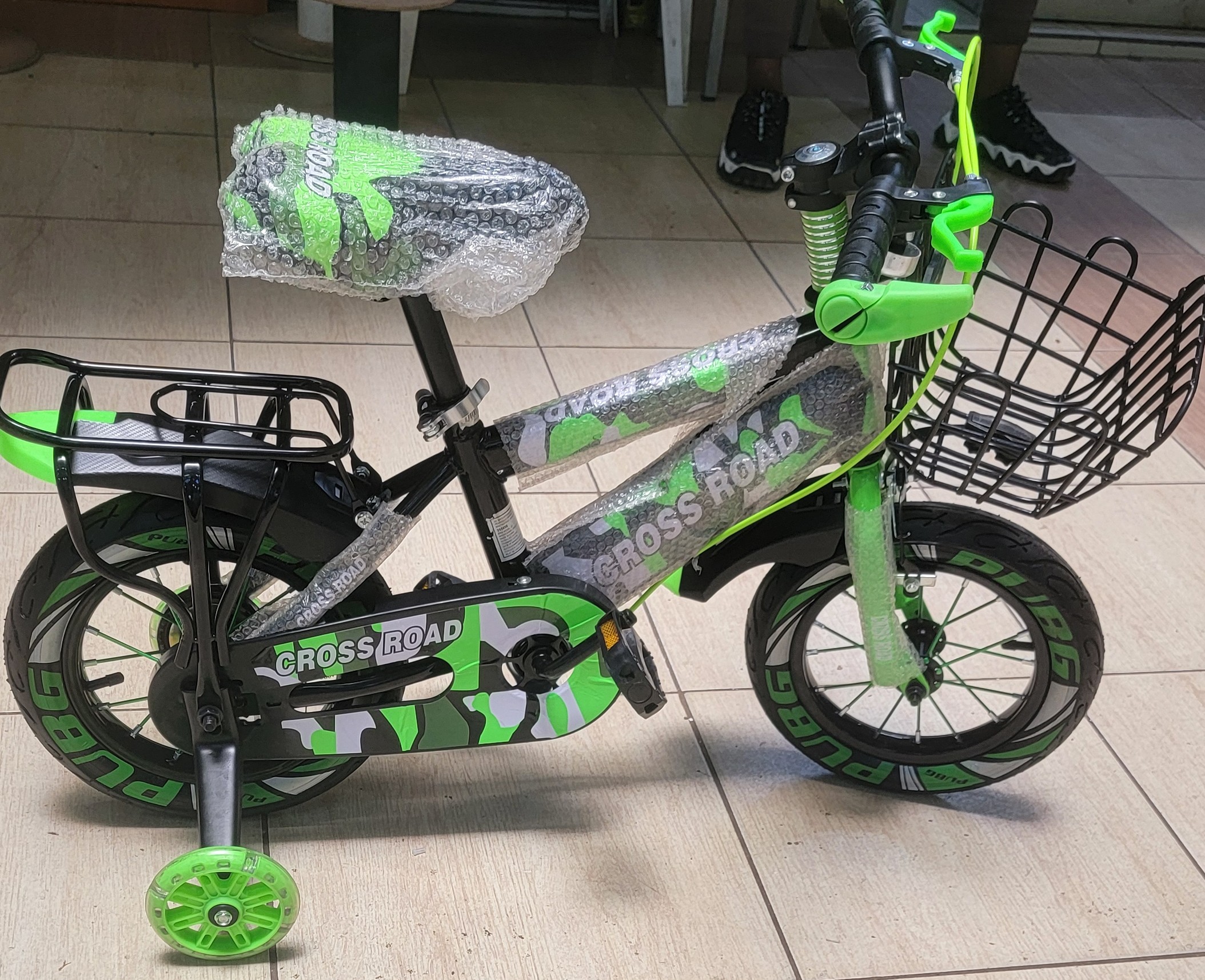 Bonny Baby 12-Inch Kids Bicycle with Training Wheels & Basket – 3 Colors