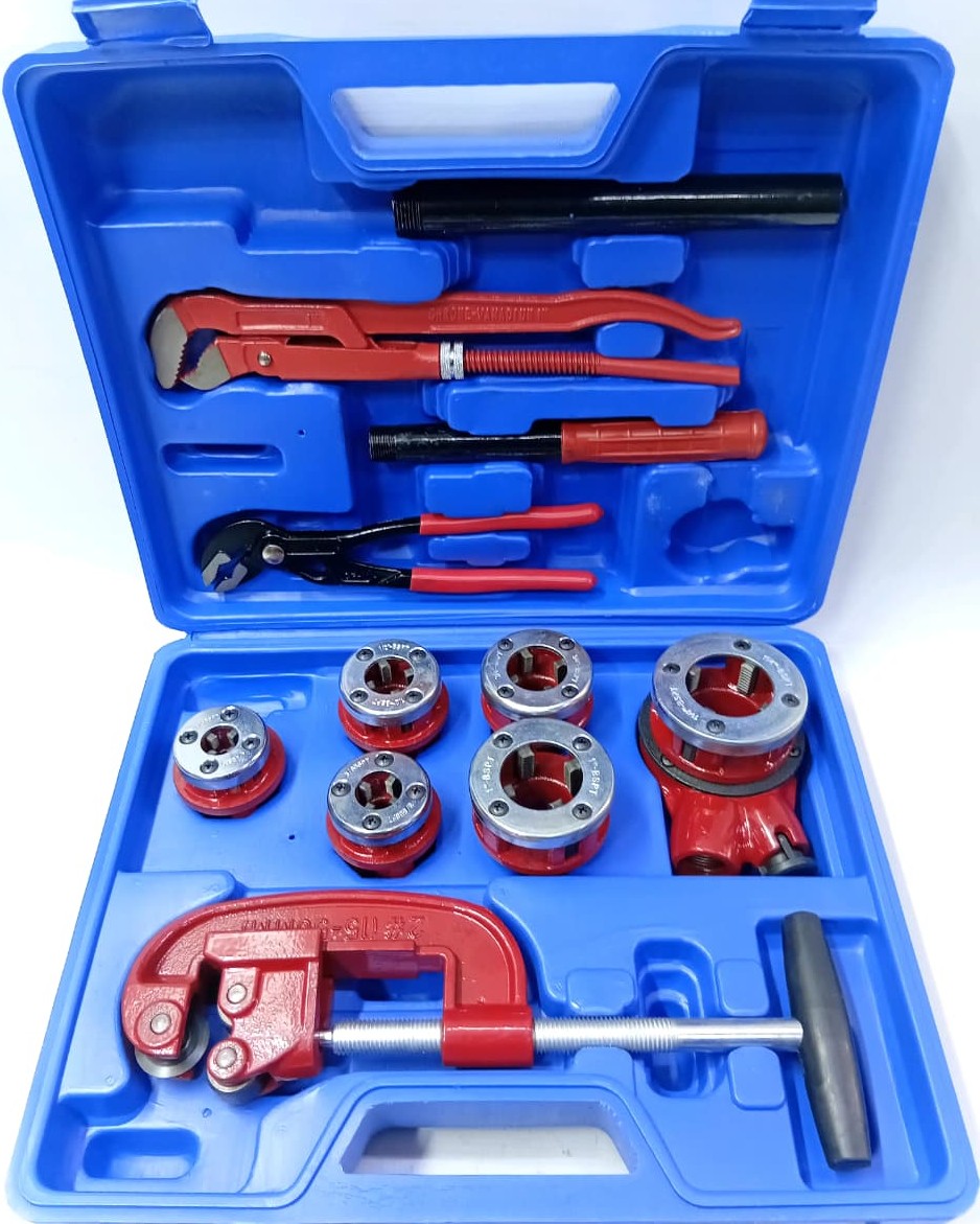 Pipe Threading Die Set with Ratchet and Pipe Tools Kit