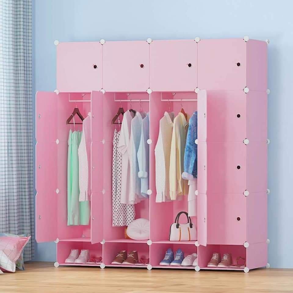 Plastic wardrobe four  column