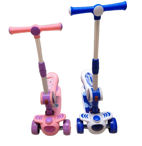 Kids 2 in 1 Scooter with Seat, Lights and Music