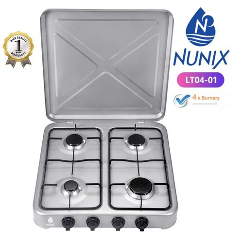 Nunix 4-Burner Gas Tabletop Cooker – Auto Ignition