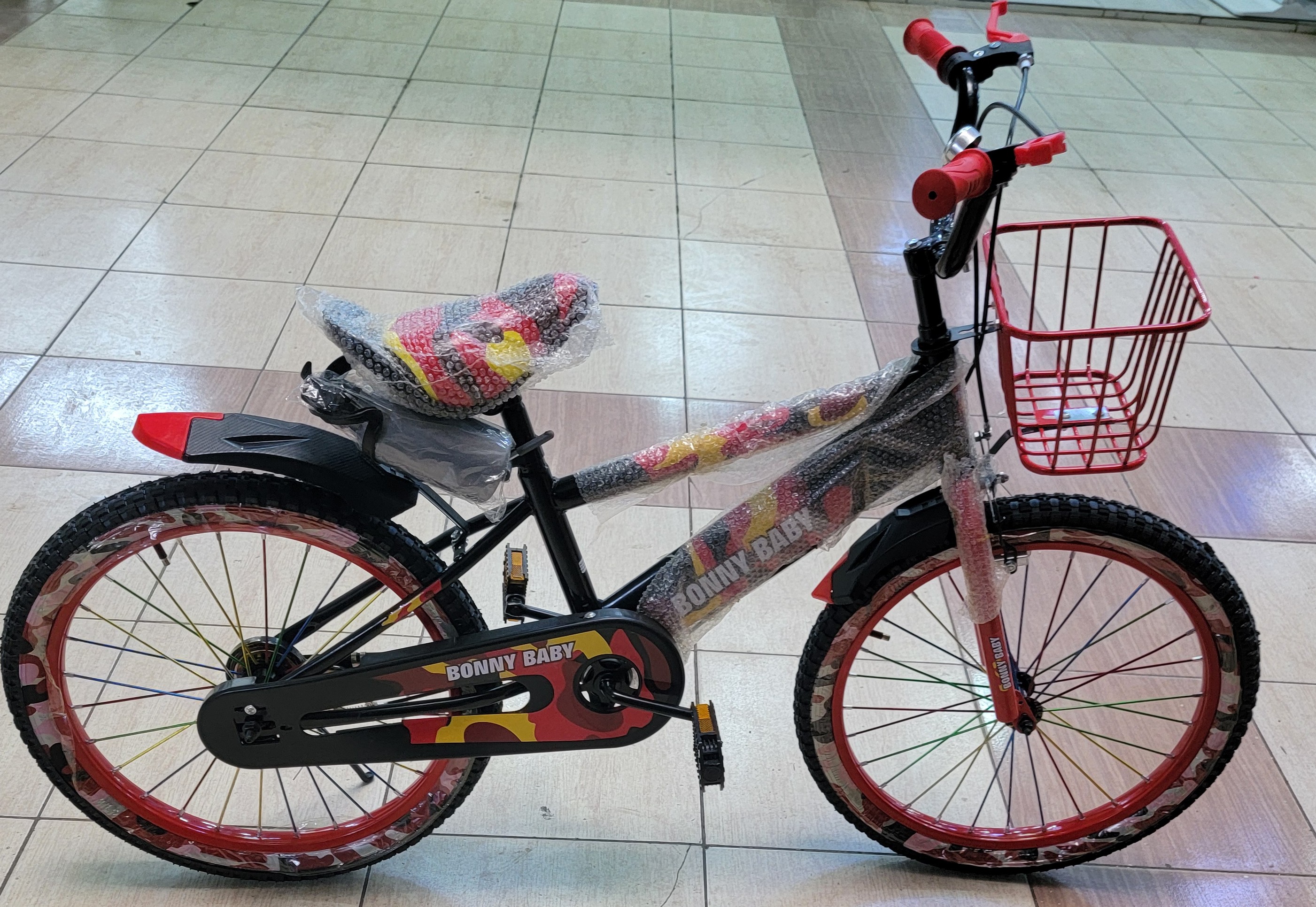 Bonny Baby 16-Inch Kids Bicycle with Training Wheels and Basket