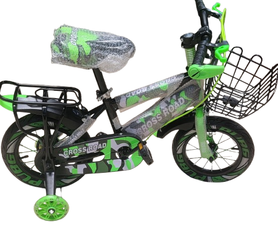 Bonny Baby 12-Inch Kids Bicycle with Training Wheels & Basket – 3 Colors