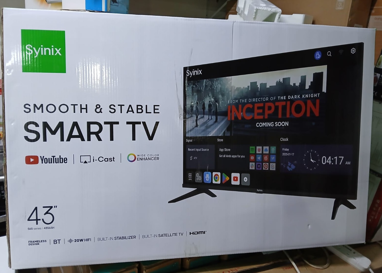 Syinix 43 Inch Smart Frameless TV