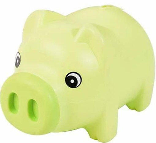 Cartoon cue piggy bank