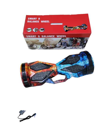 Hoverboard 8 Inch Self-Balancing Scooter – Fire & Ice Design (Bluetooth + Lights)
