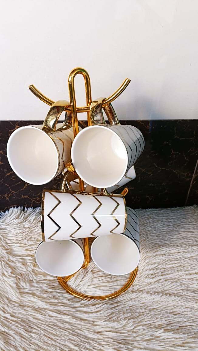 Gold zig zag  mugs