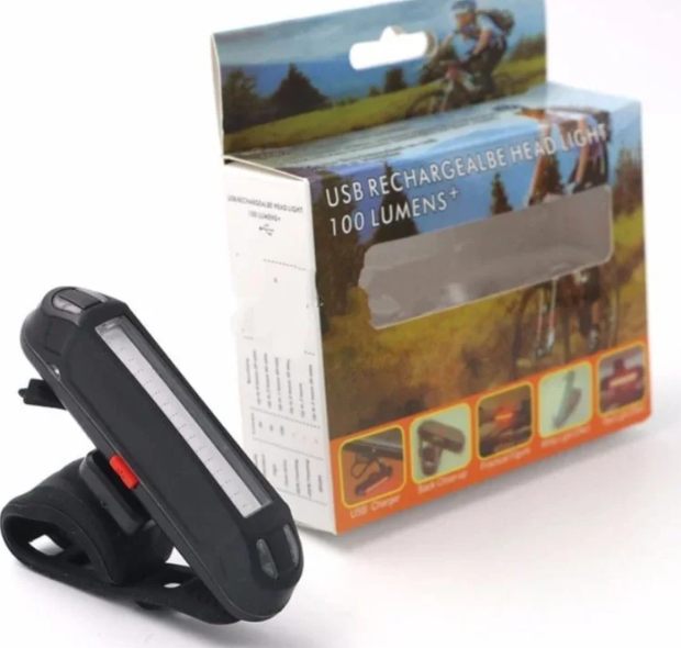 USB Rechargeable Red Bicycle Tail Light – 4 Modes Waterproof