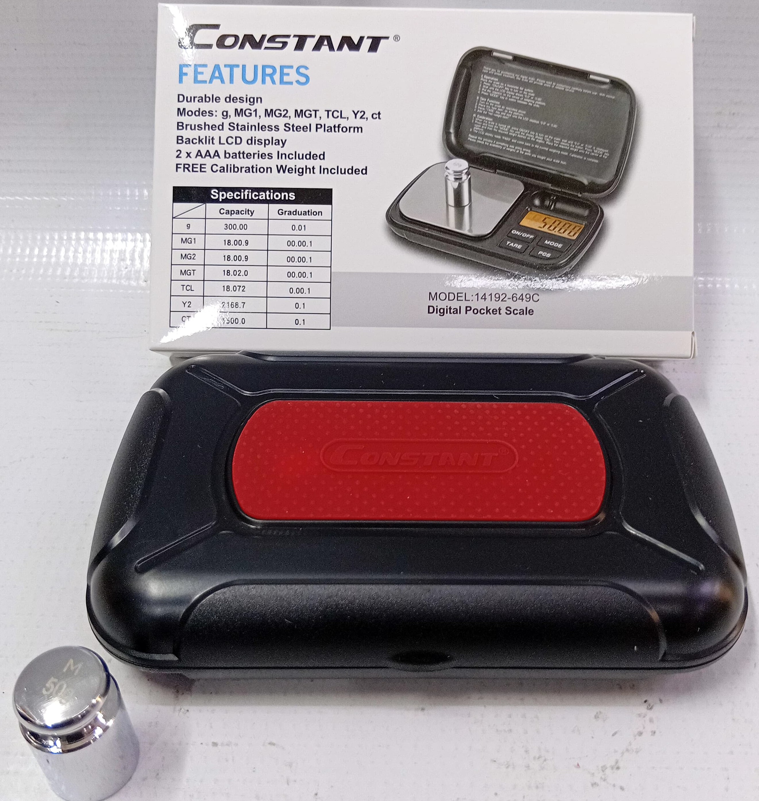 Constant 300g x 0.01g Digital Pocket Scale
