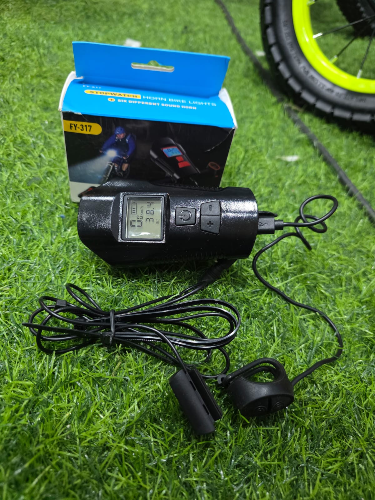 Bike Light with Horn and Speedometer