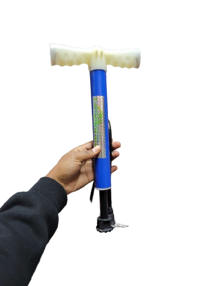 Portable Mini Bicycle Pump Blue – Fits All Valves (Schrader & Presta)